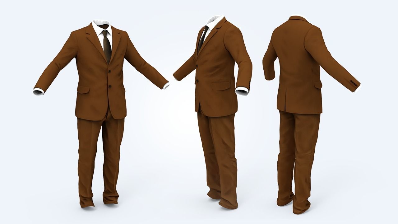 Suit Man Low-poly 3D model_83