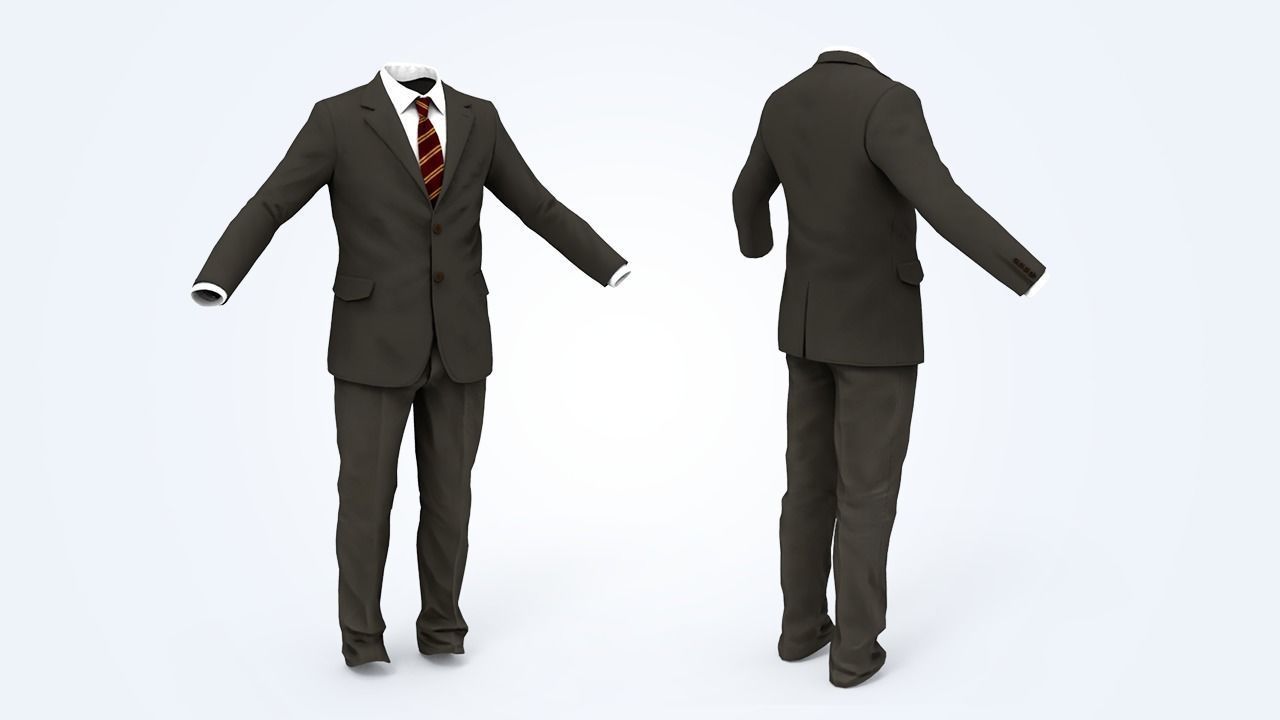 Suit Man Low-poly 3D model_51