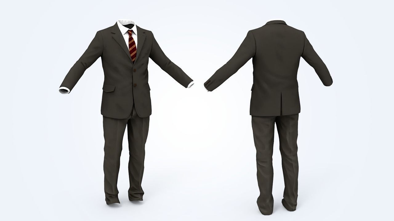 Suit Man Low-poly 3D model_39