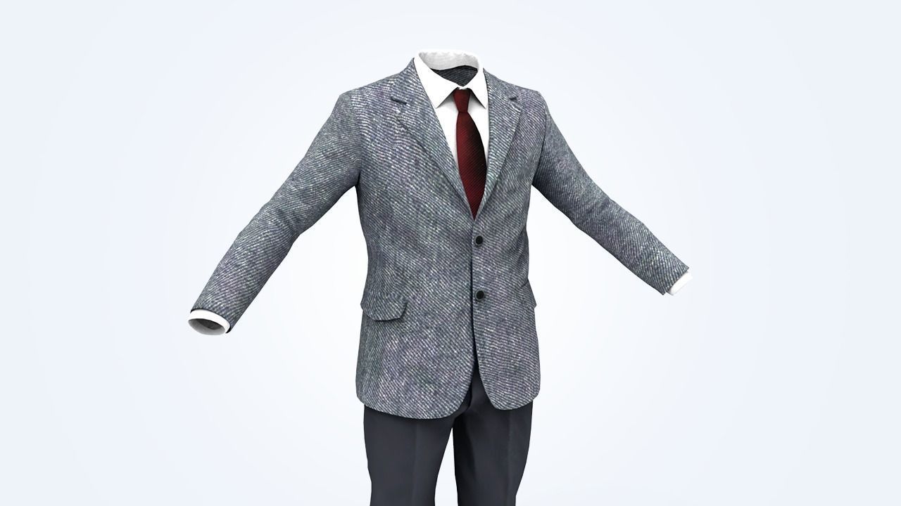 Suit Man Low-poly 3D model_86