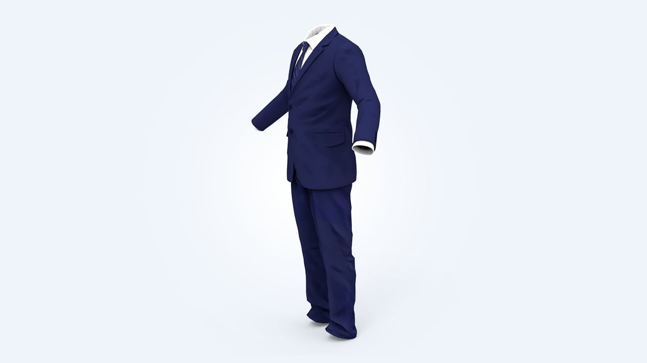 Suit Man Low-poly 3D model_120