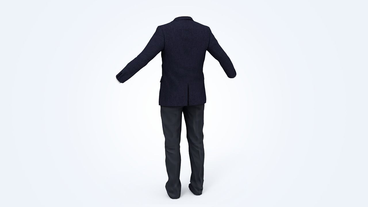 Suit Man Low-poly 3D model_133