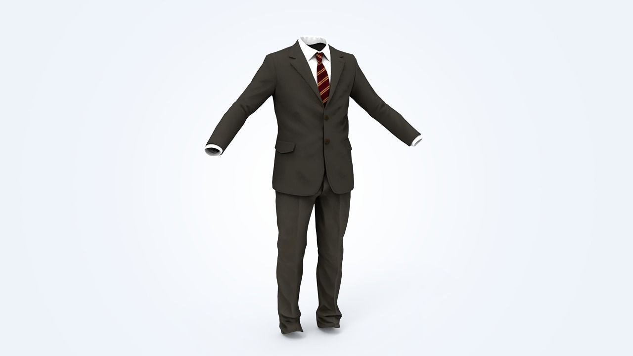 Suit Man Low-poly 3D model_123