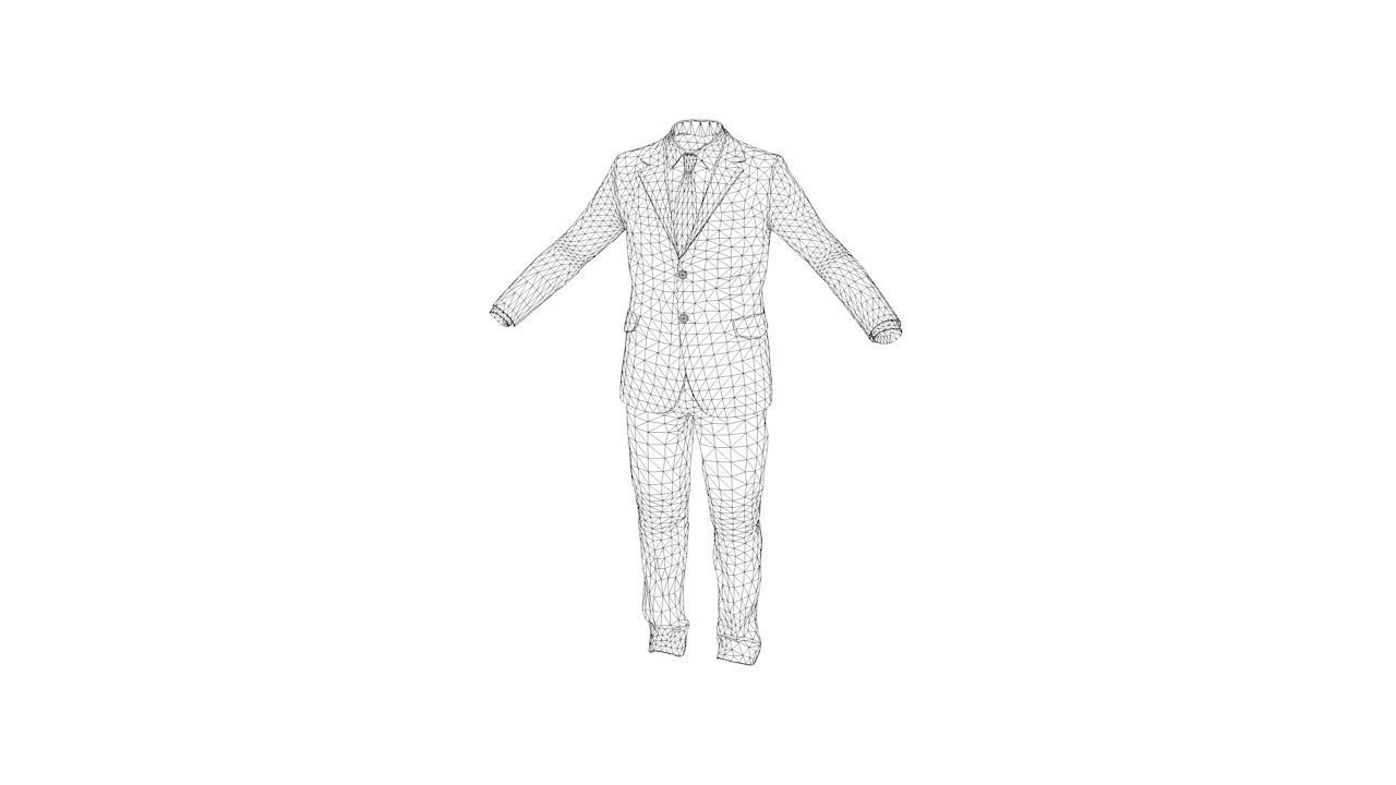 Suit Man Low-poly 3D model_146