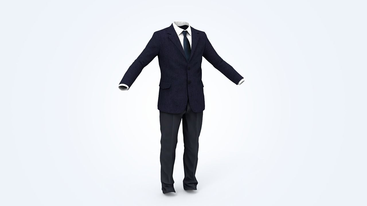 Suit Man Low-poly 3D model_121