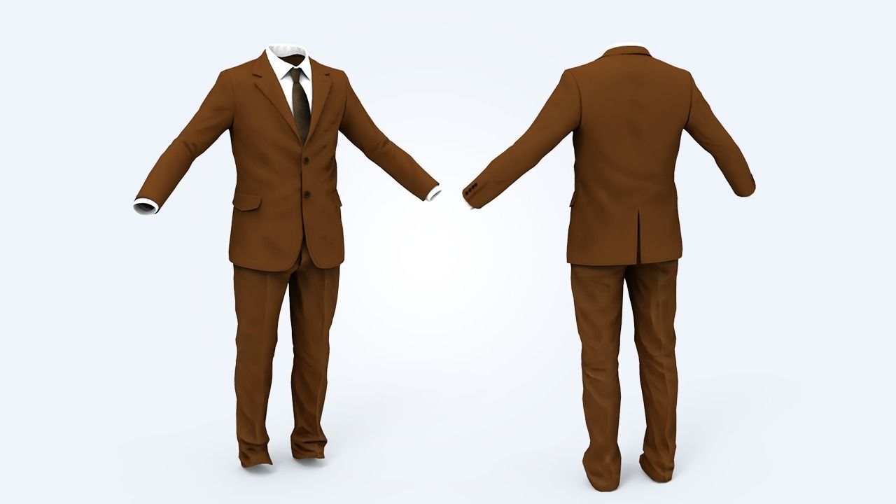 Suit Man Low-poly 3D model_47