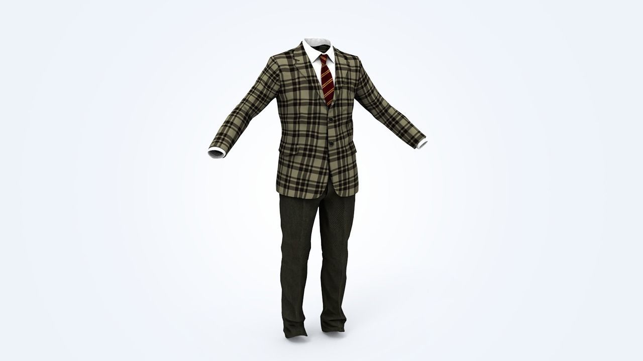 Suit Man Low-poly 3D model_127