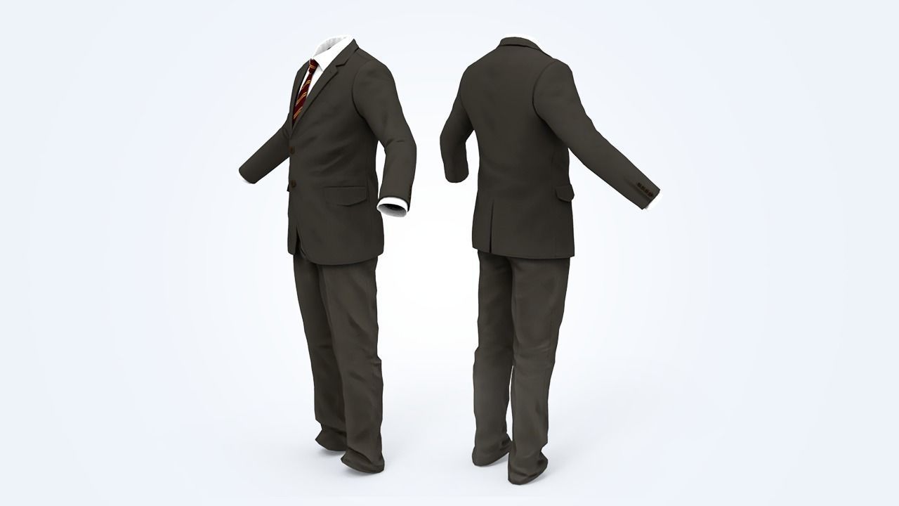 Suit Man Low-poly 3D model_63