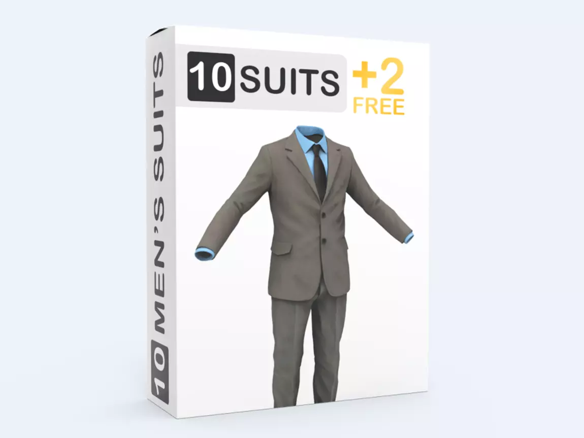 Suit Man Low-poly 3D model_0