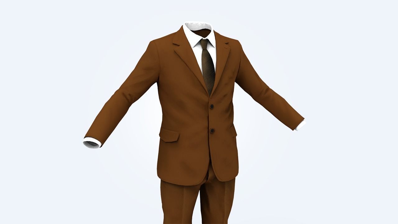 Suit Man Low-poly 3D model_95