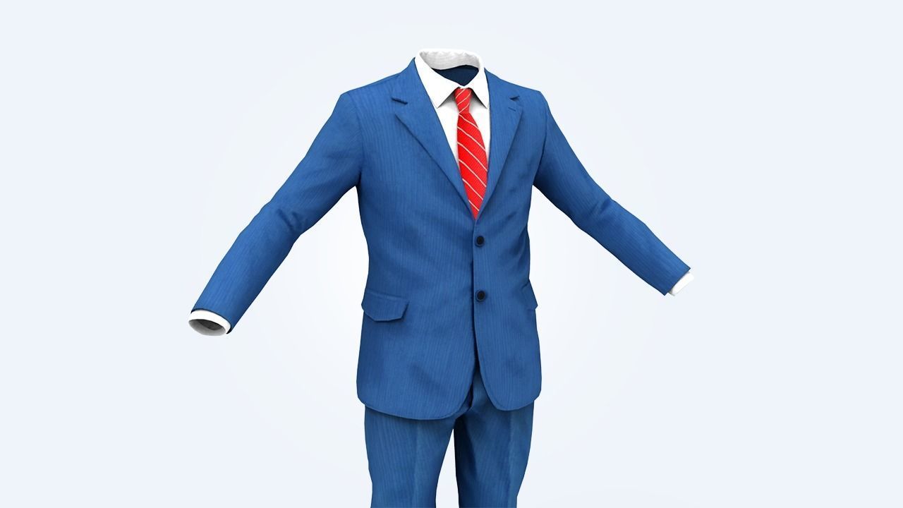Suit Man Low-poly 3D model_92