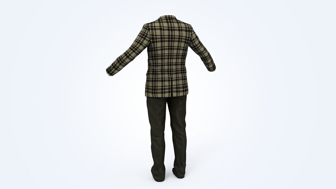 Suit Man Low-poly 3D model_139