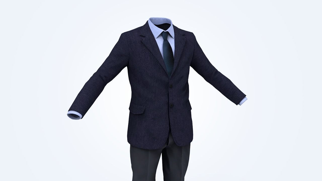 Suit Man Low-poly 3D model_90