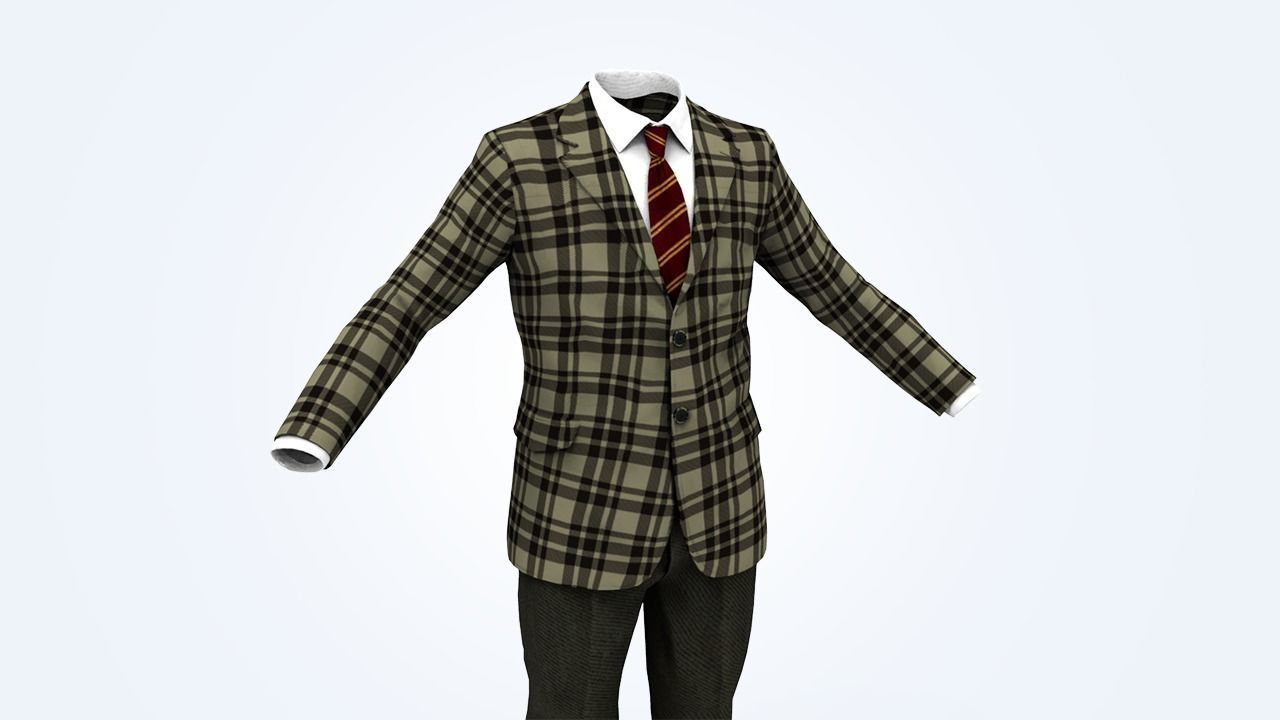 Suit Man Low-poly 3D model_91