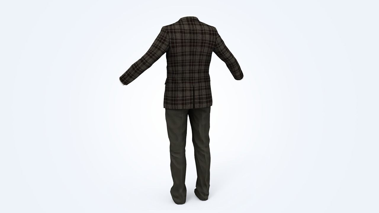 Suit Man Low-poly 3D model_136