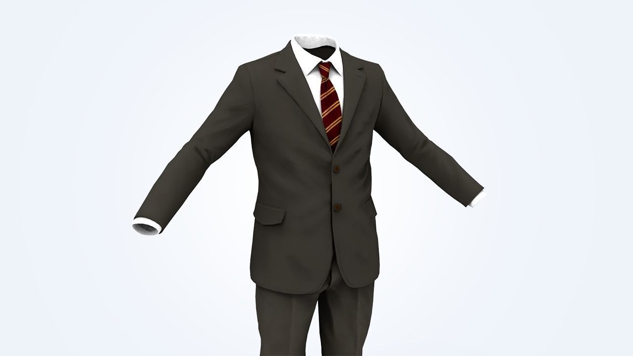 Suit Man Low-poly 3D model_88