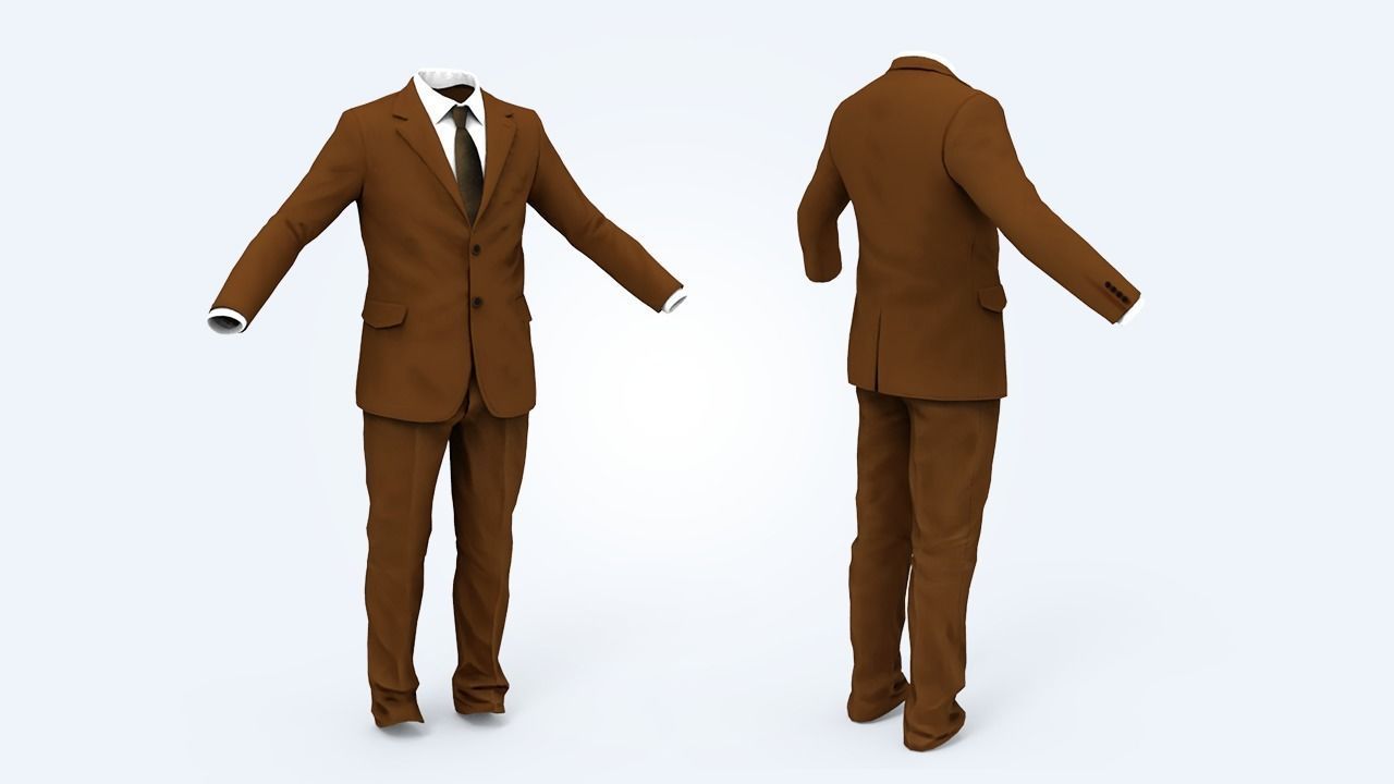 Suit Man Low-poly 3D model_59