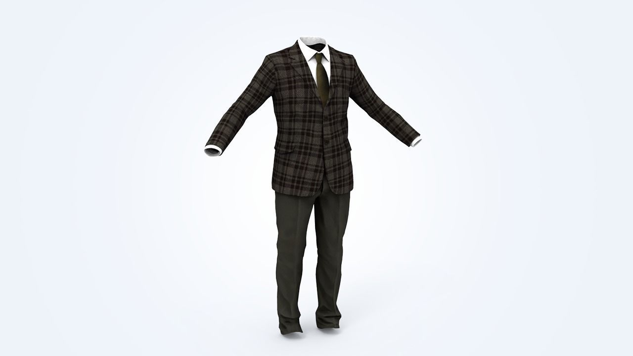 Suit Man Low-poly 3D model_124