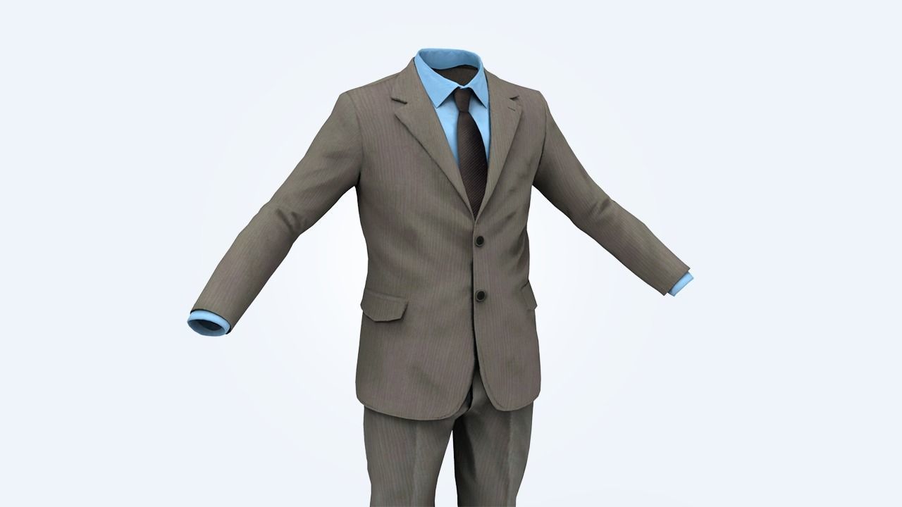 Suit Man Low-poly 3D model_94