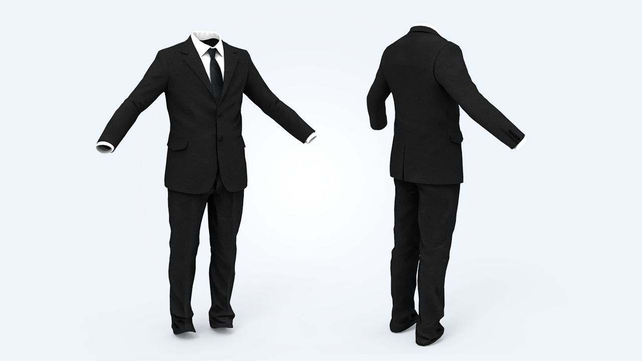 Suit Man Low-poly 3D model_57