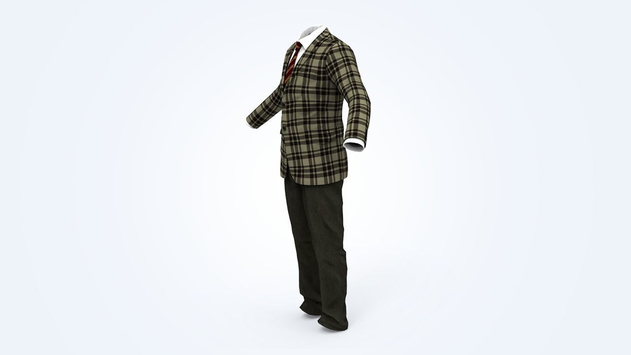 Suit Man Low-poly 3D model_115
