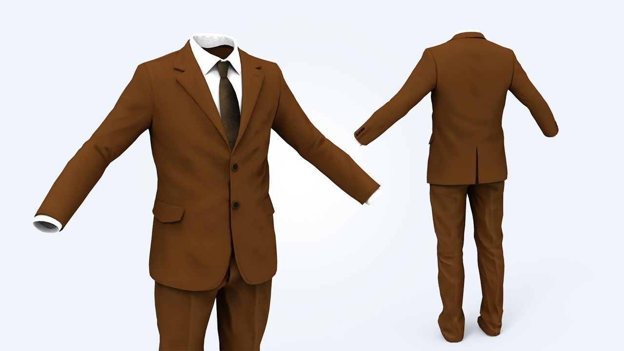Suit Man Low-poly 3D model_22