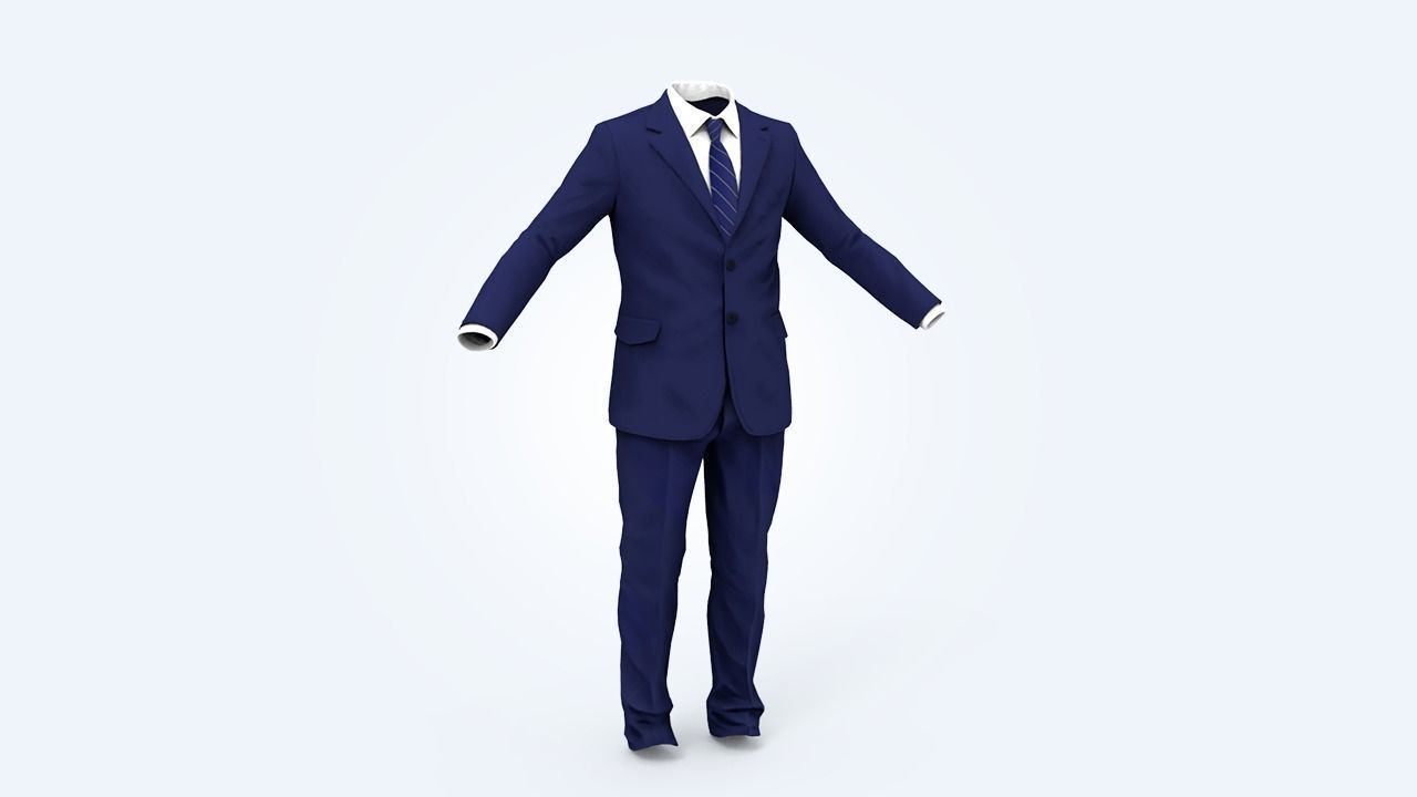 Suit Man Low-poly 3D model_132