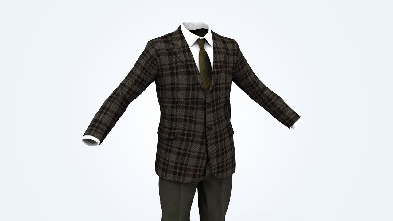 Suit Man Low-poly 3D model_87