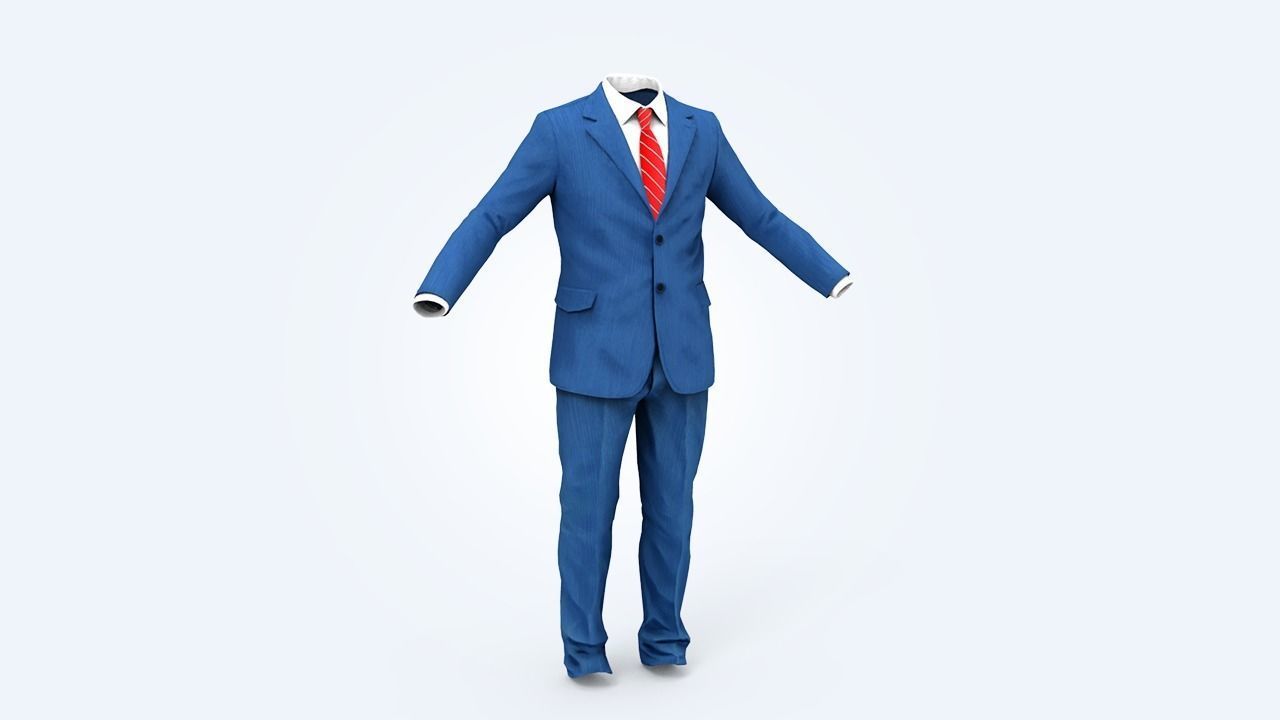 Suit Man Low-poly 3D model_128