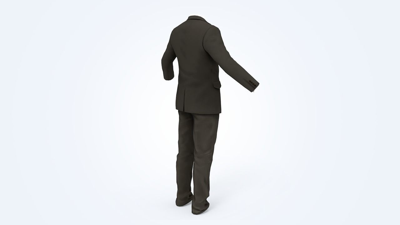 Suit Man Low-poly 3D model_99
