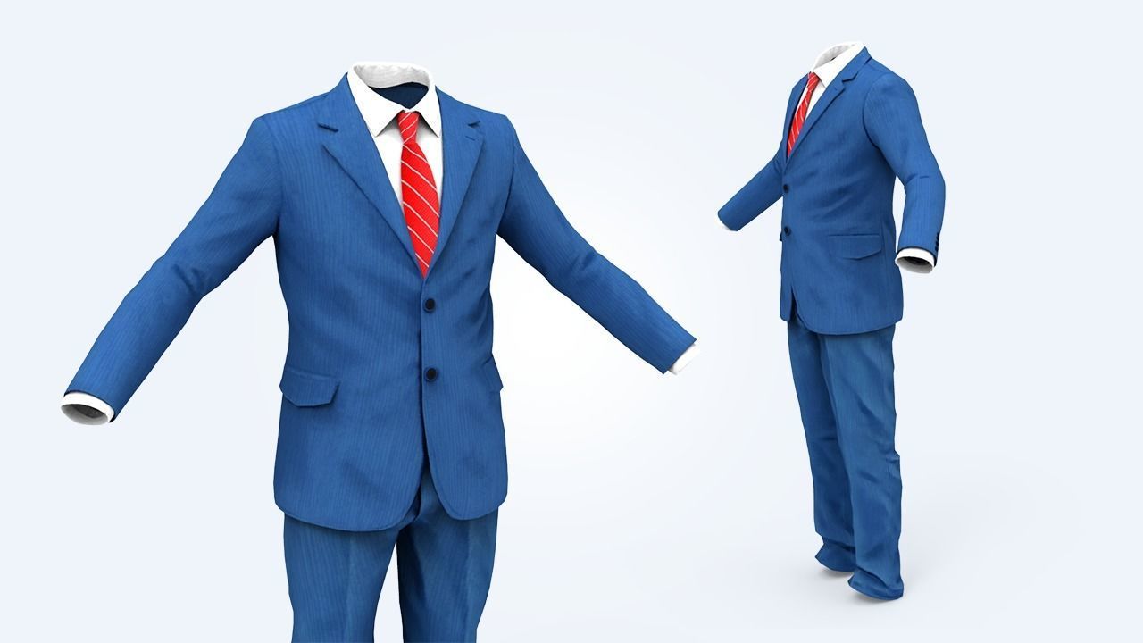 Suit Man Low-poly 3D model_32