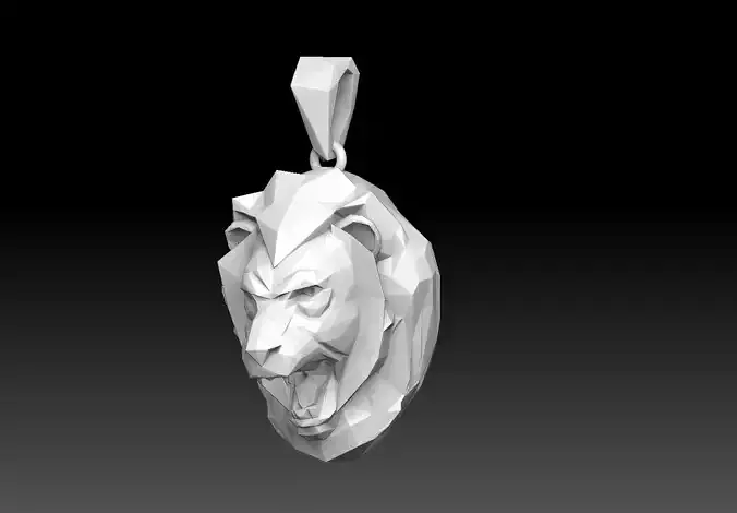 lion low poly pendant d2