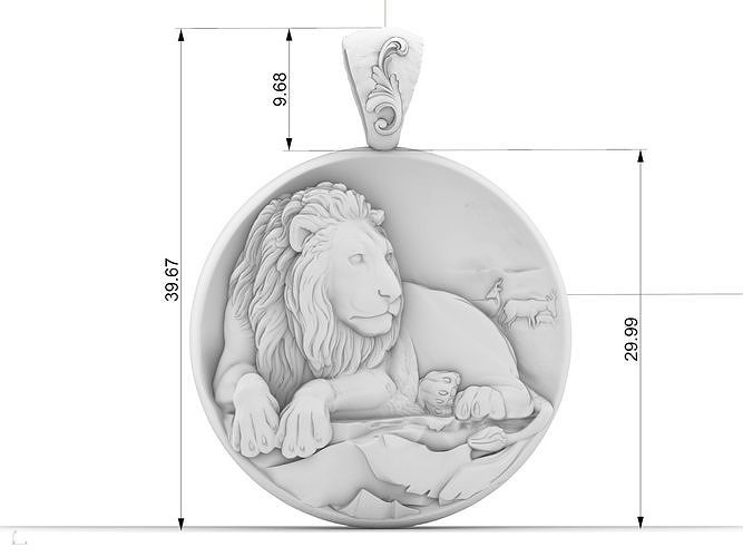 lion pendant zodiac sign 3D print model