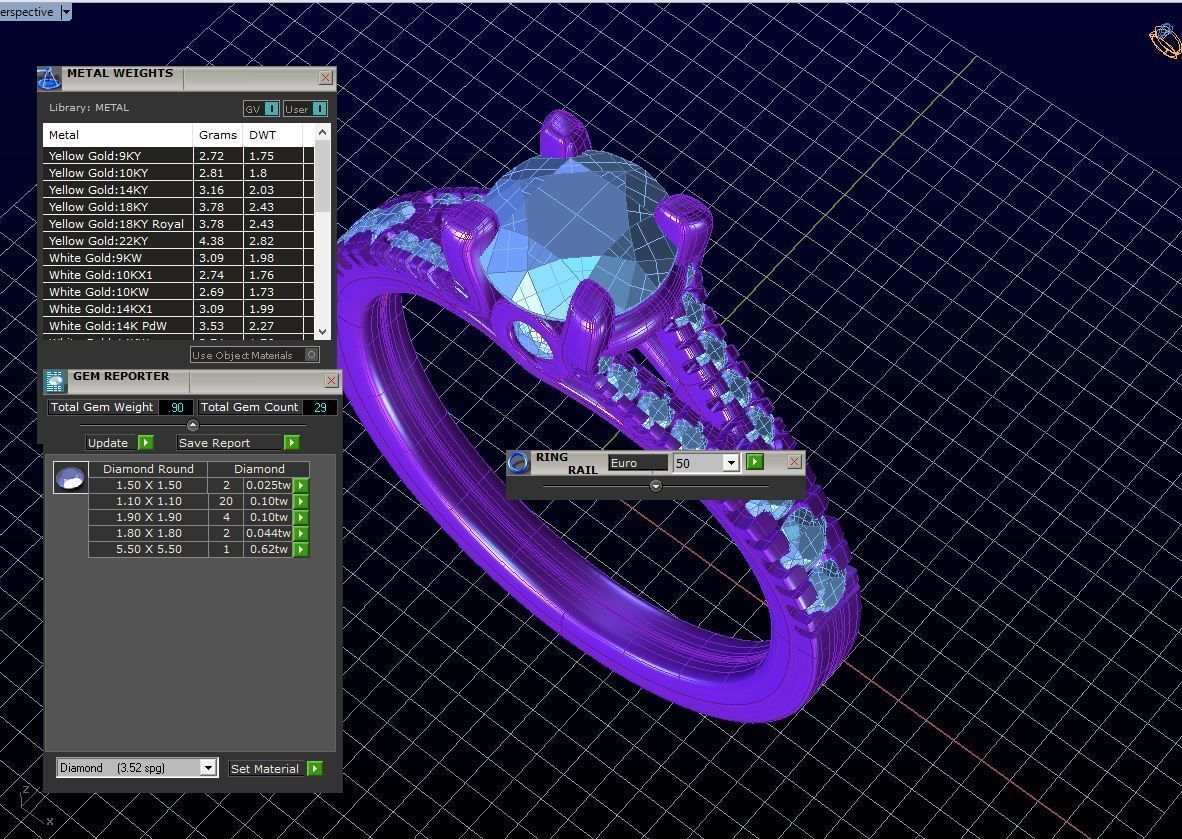 aj-018 person engagement ring gold 3D print model_3