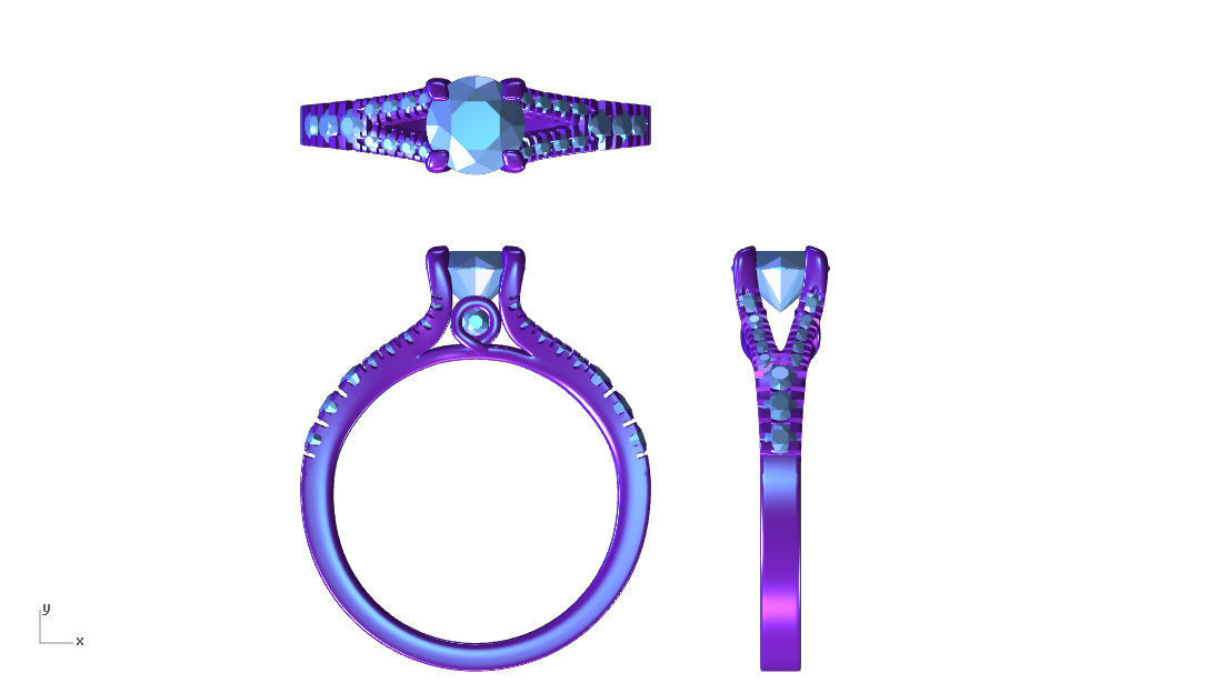 aj-018 person engagement ring gold 3D print model_5