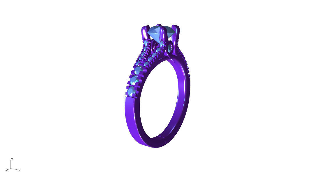 aj-018 person engagement ring gold 3D print model_4