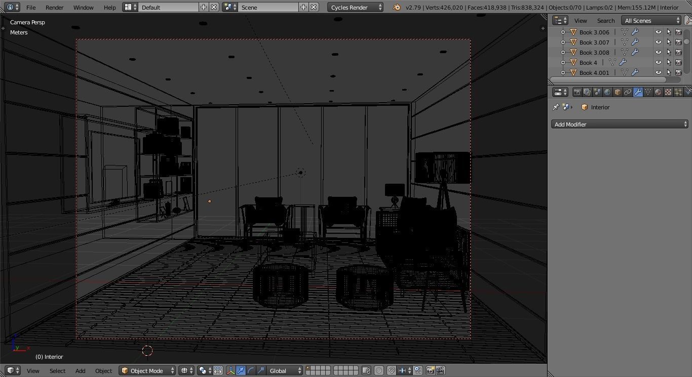 Modern Living room 3D model_6