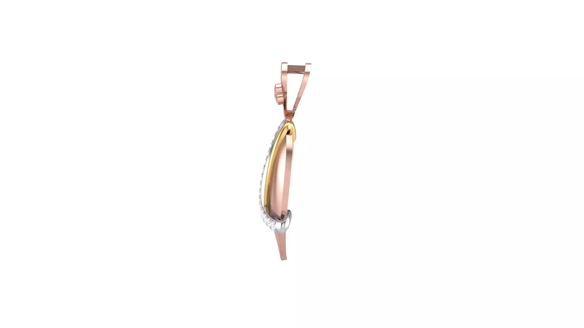 candera collection pendant with diamonds and rose gold 3D print model