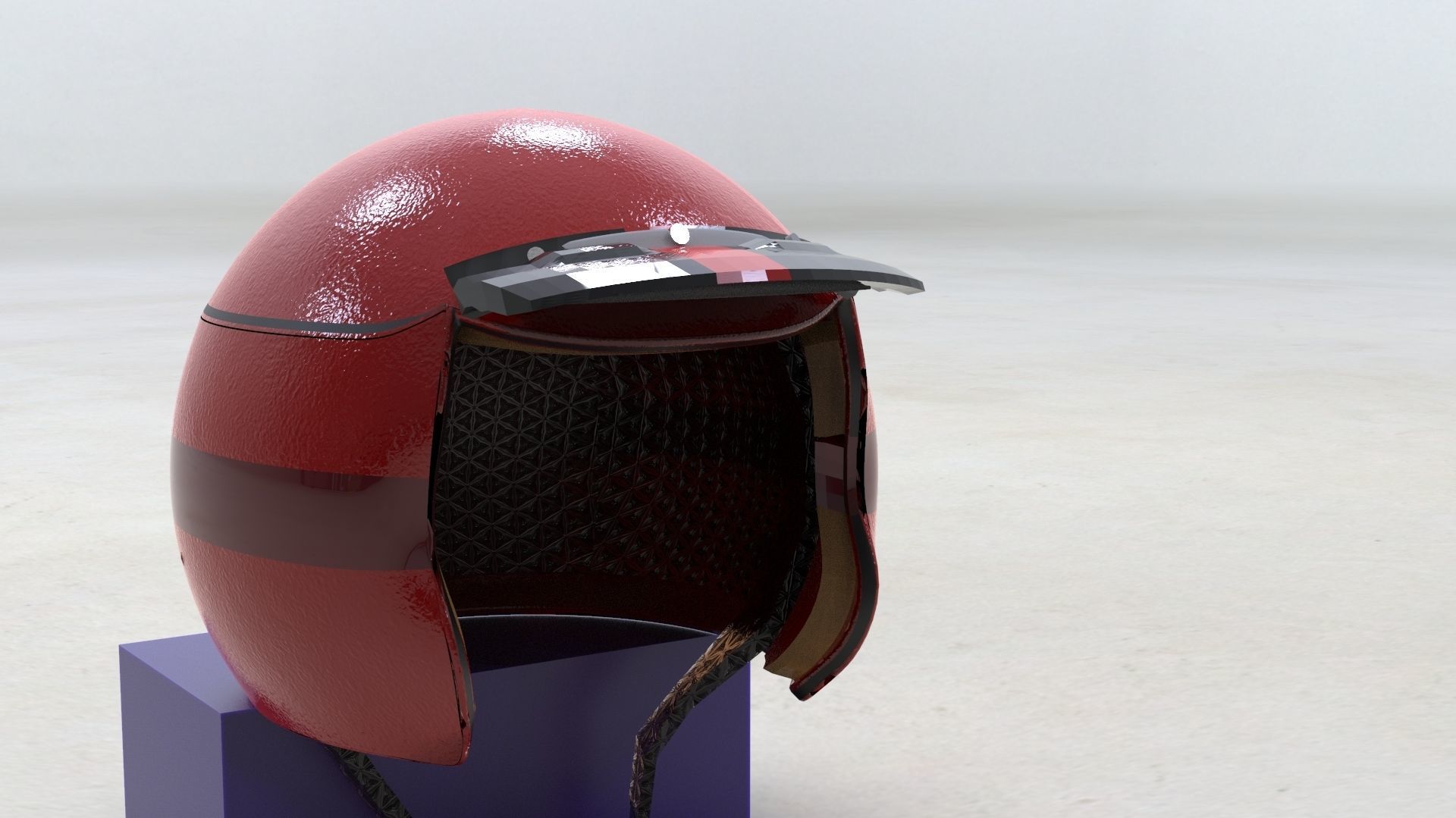 Helmet motorcycle in turquoise Free 3D model_3