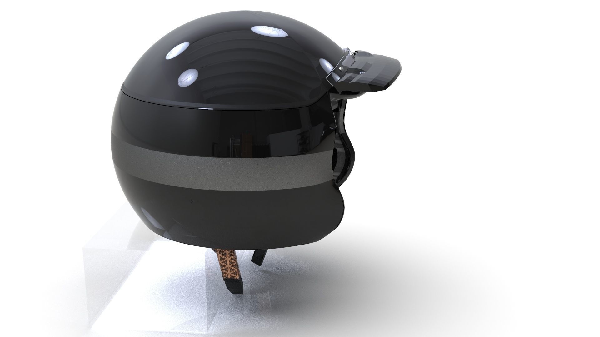 Helmet motorcycle in turquoise Free 3D model_1