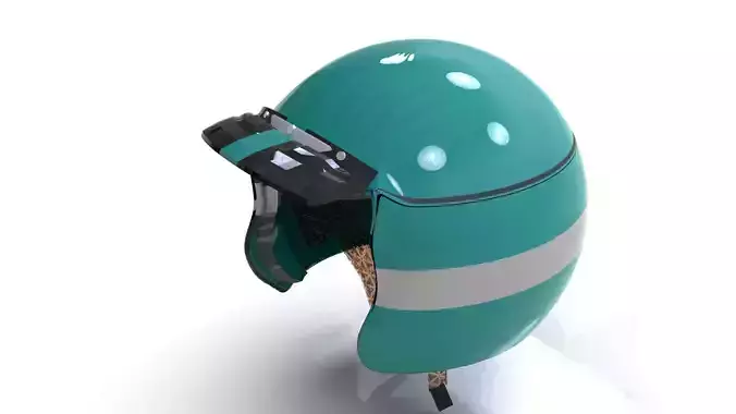 Helmet motorcycle in turquoise