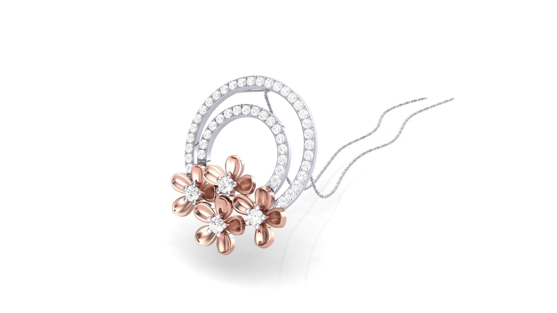 candera collection silver and rose gold necklace 3D print model_11