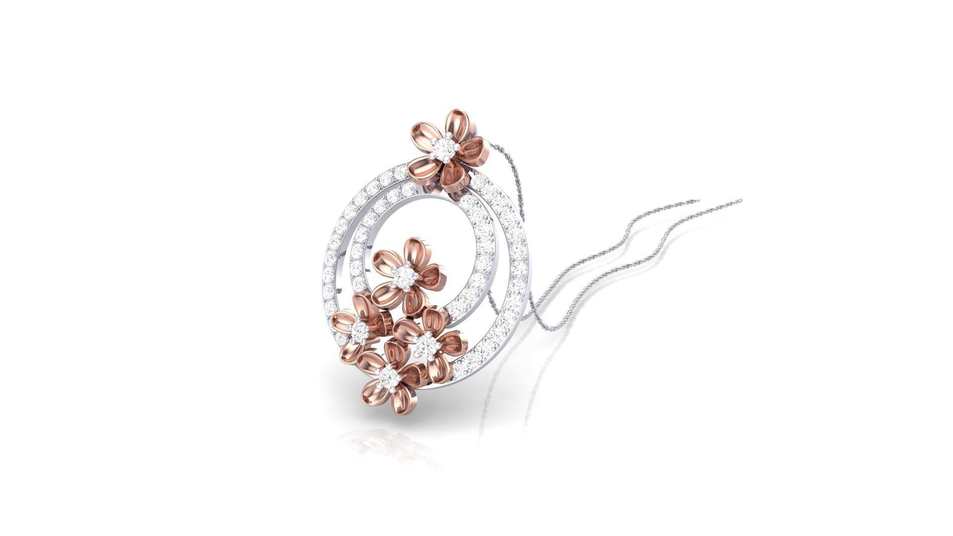 candera collection silver and rose gold necklace 3D print model_8