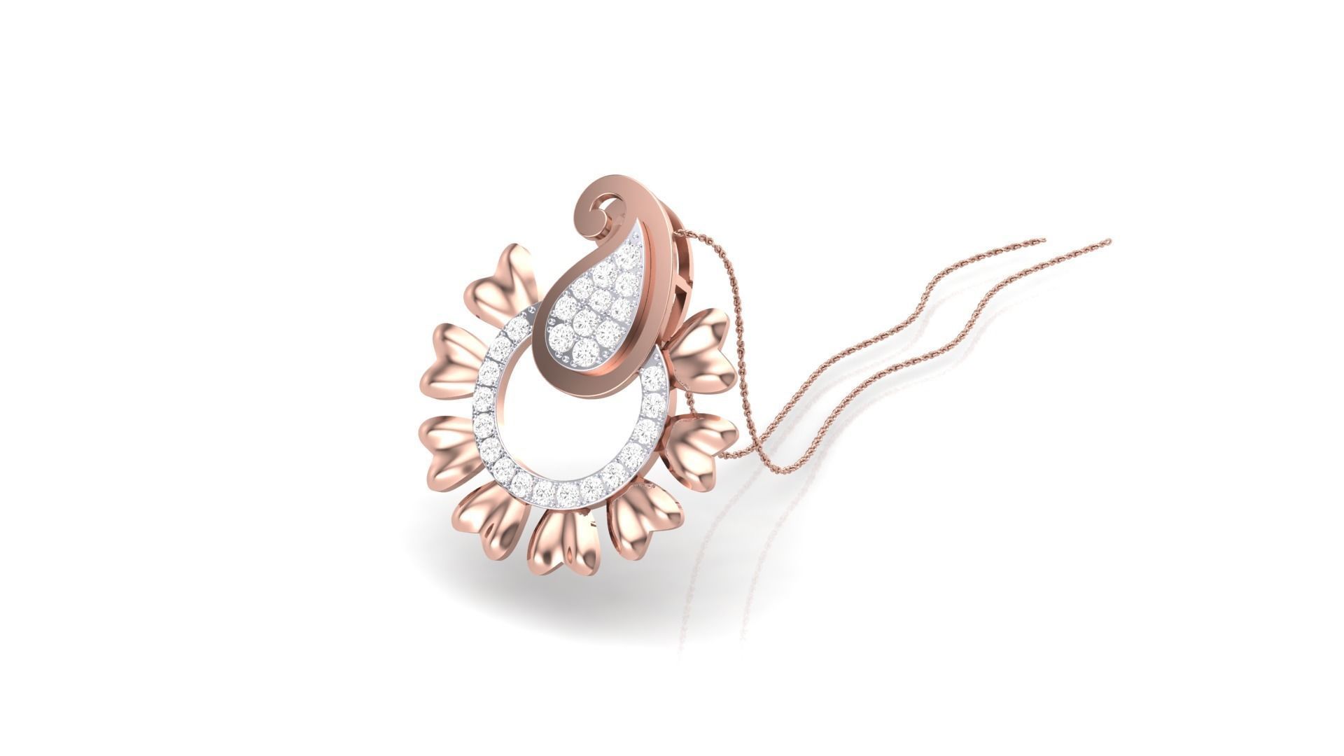 candera collection silver and rose gold necklace 3D print model_5