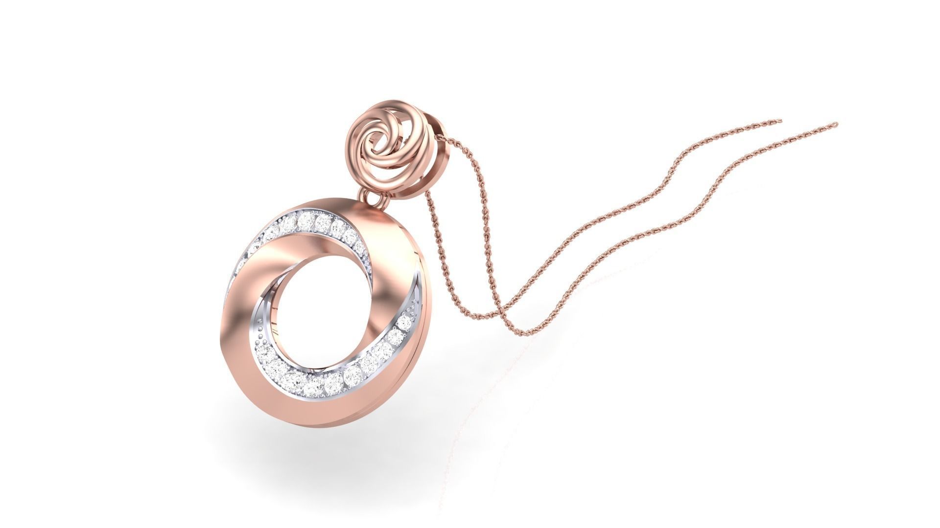 candera collection silver and rose gold necklace 3D print model_32