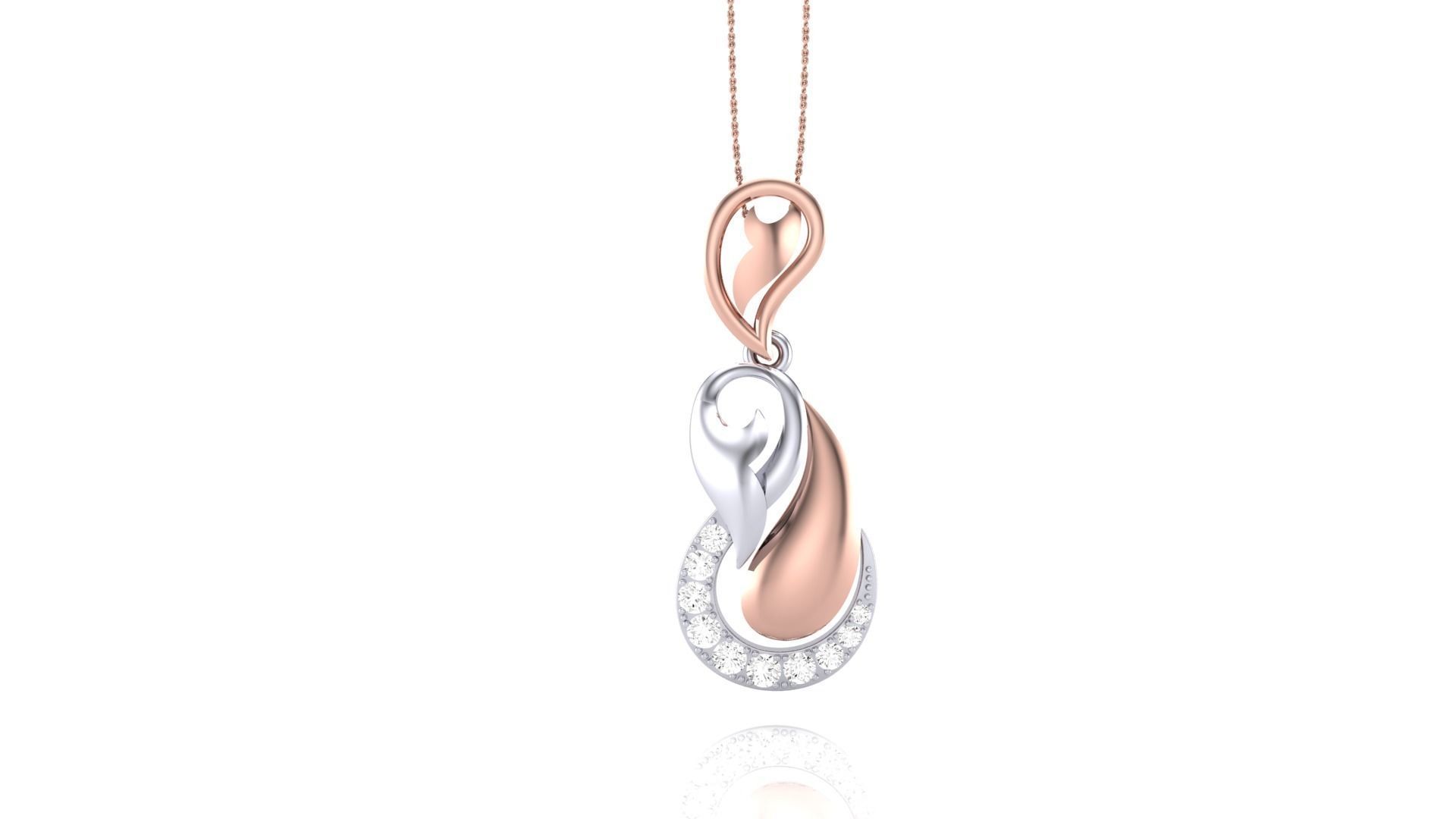 candera collection silver and rose gold necklace 3D print model_3