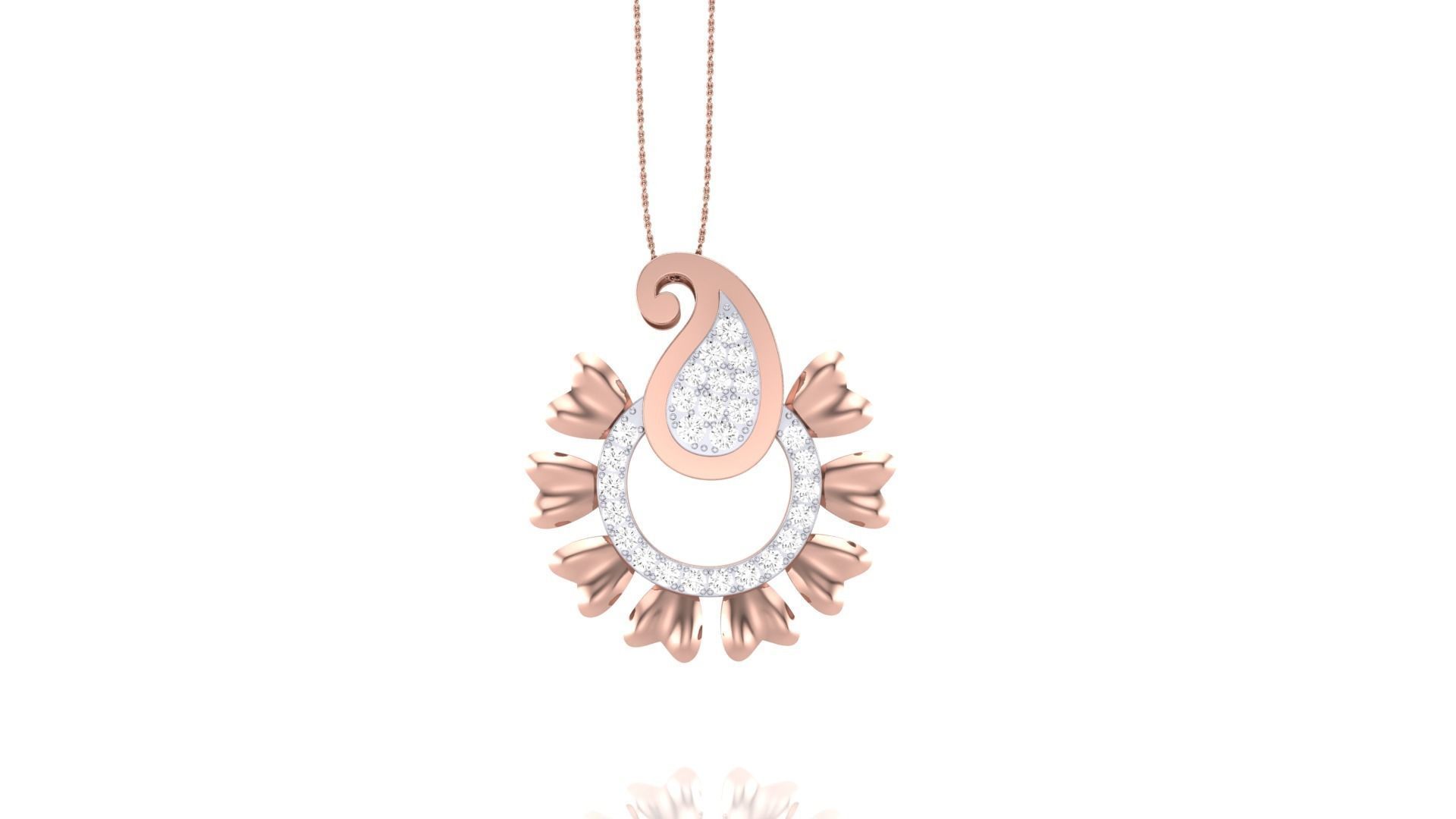 candera collection silver and rose gold necklace 3D print model_6