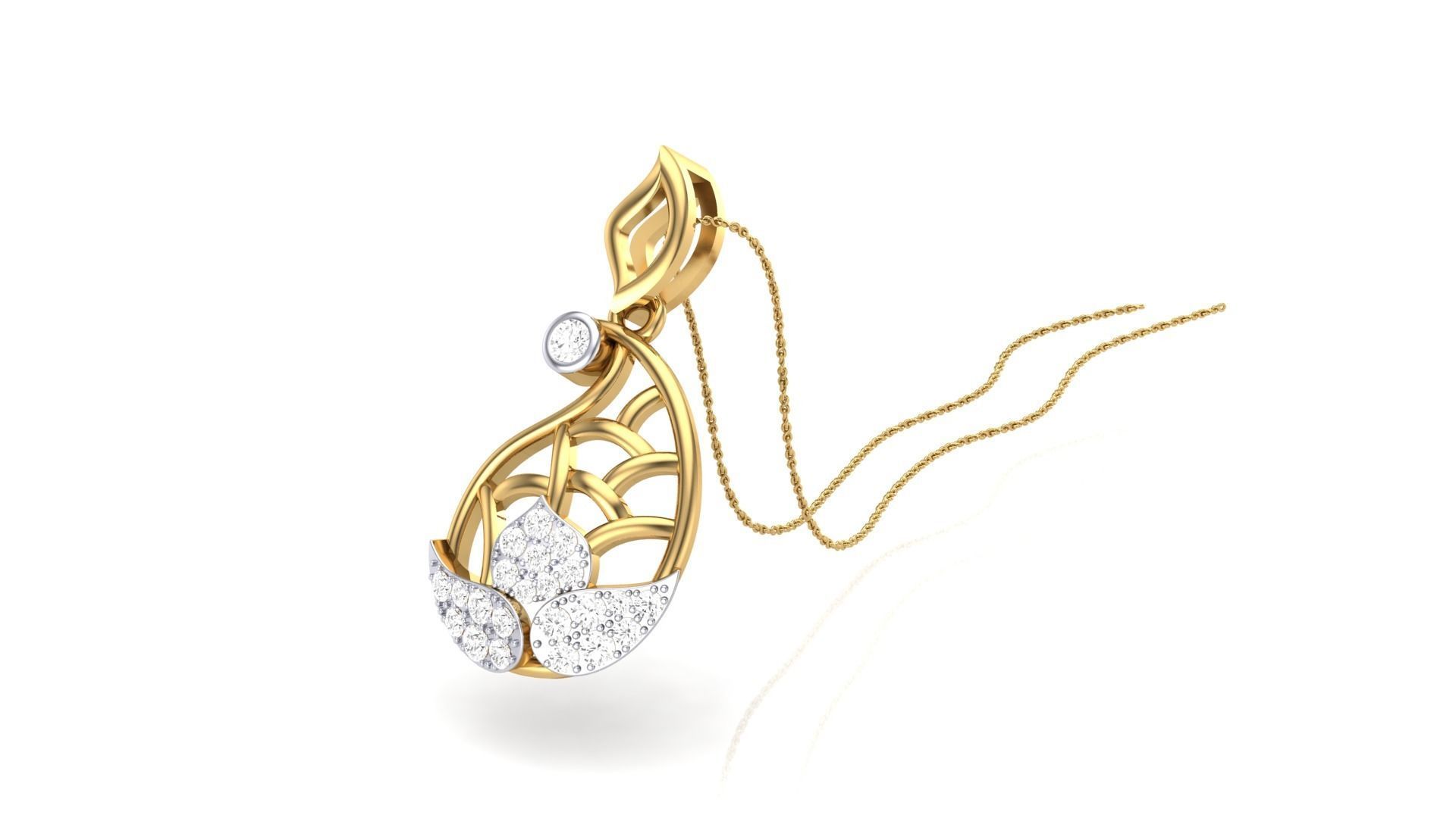 candera collection silver and rose gold necklace 3D print model_37