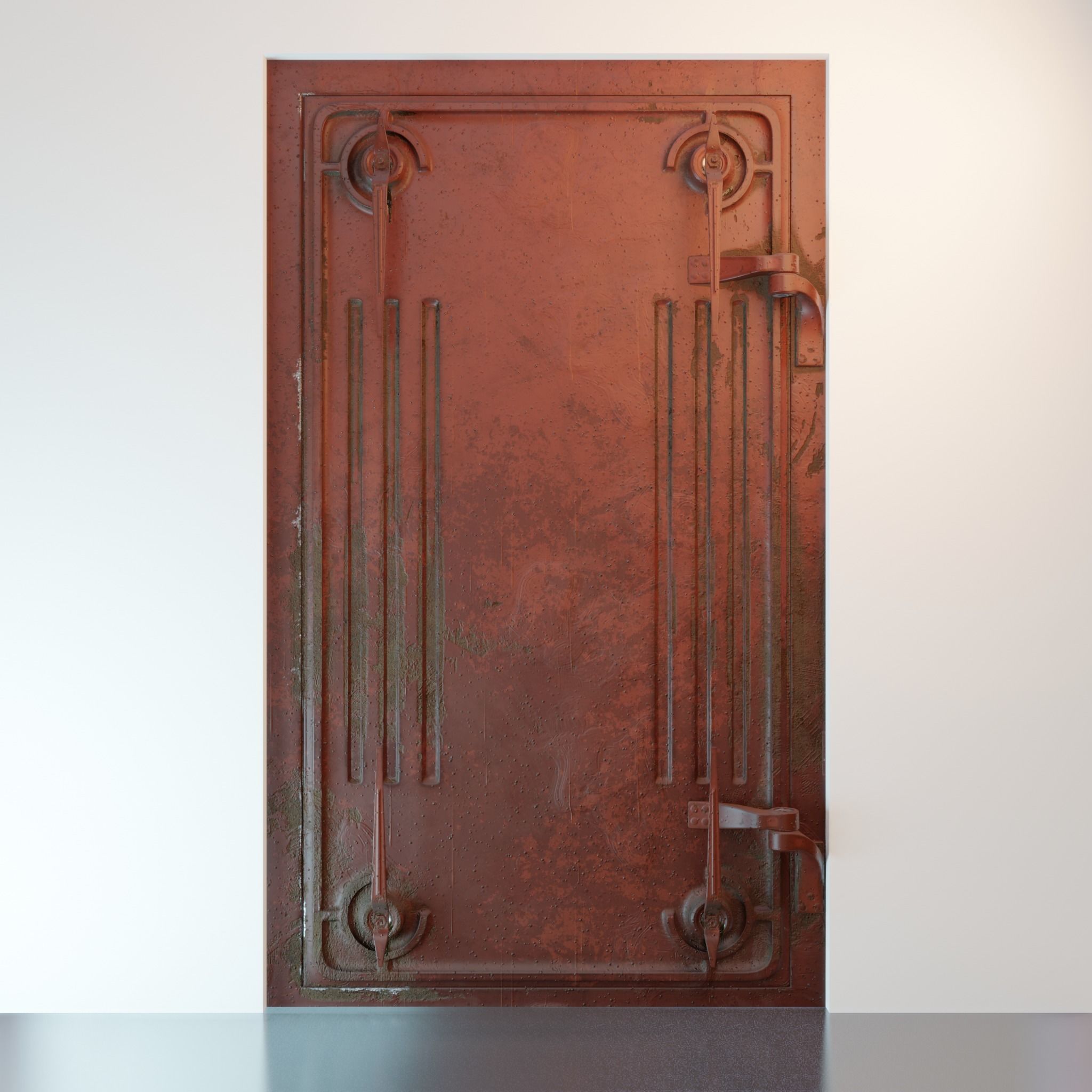 Armoured door Low-poly 3D model_0
