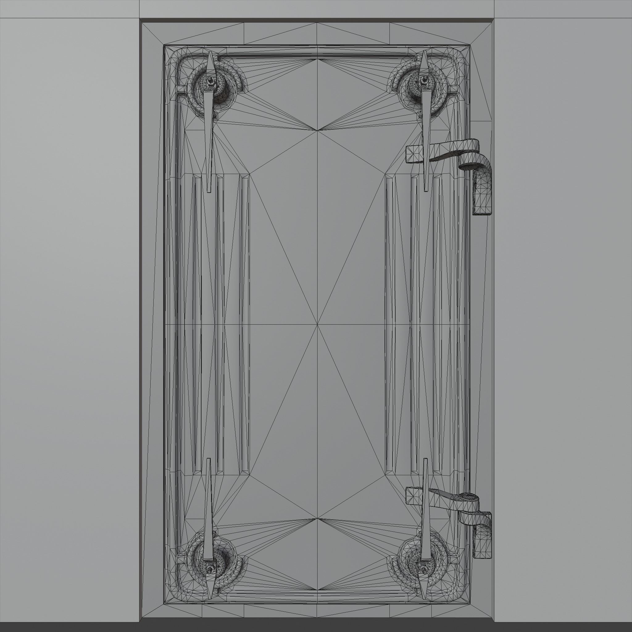 Armoured door Low-poly 3D model_4